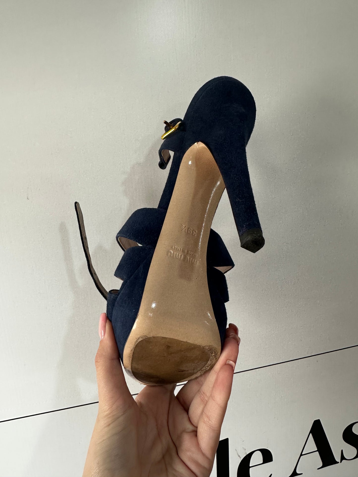 Navy Miu Miu Heels, 6.5