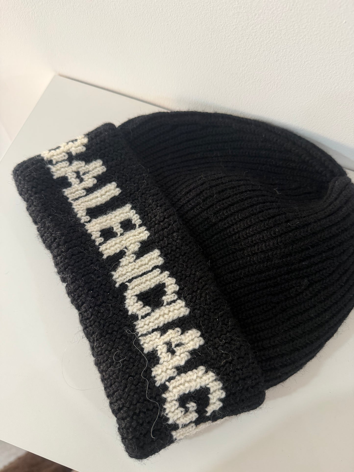 Black and White Balenciaga Beanie, Unifit