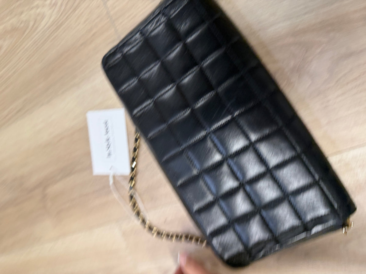 Preloved Chanel Black Chocolate Bar Handbag in Lambskin