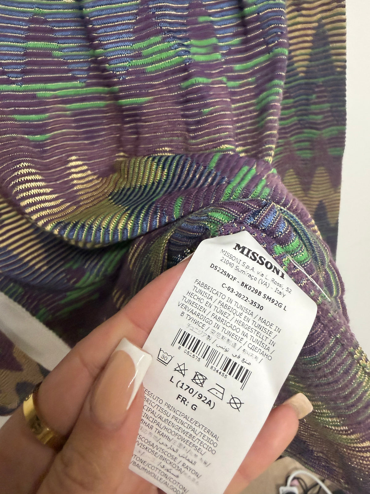 Preloved Missoni Long Sleeve Top Size L Fits a 12 Purple
