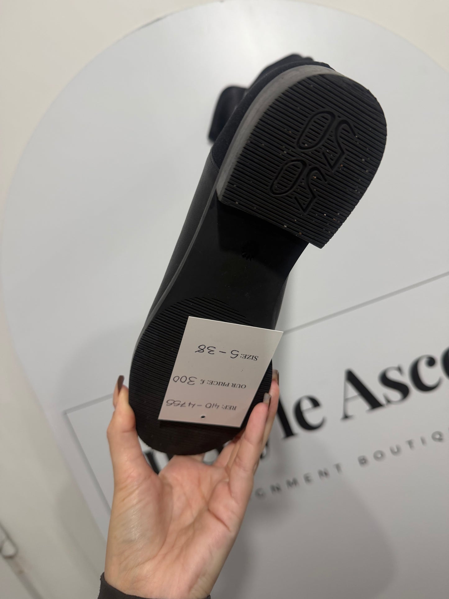 5050 Gabardine Stuart Wietzman Knee-High Boots, Size 38