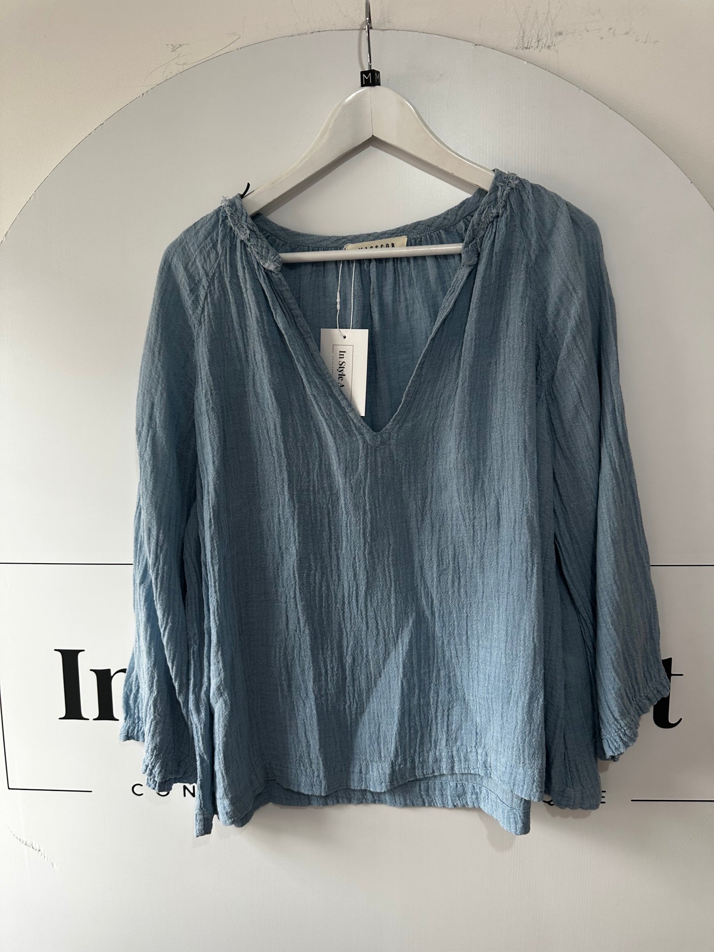 Blue MASSCOB Blouse, Medium