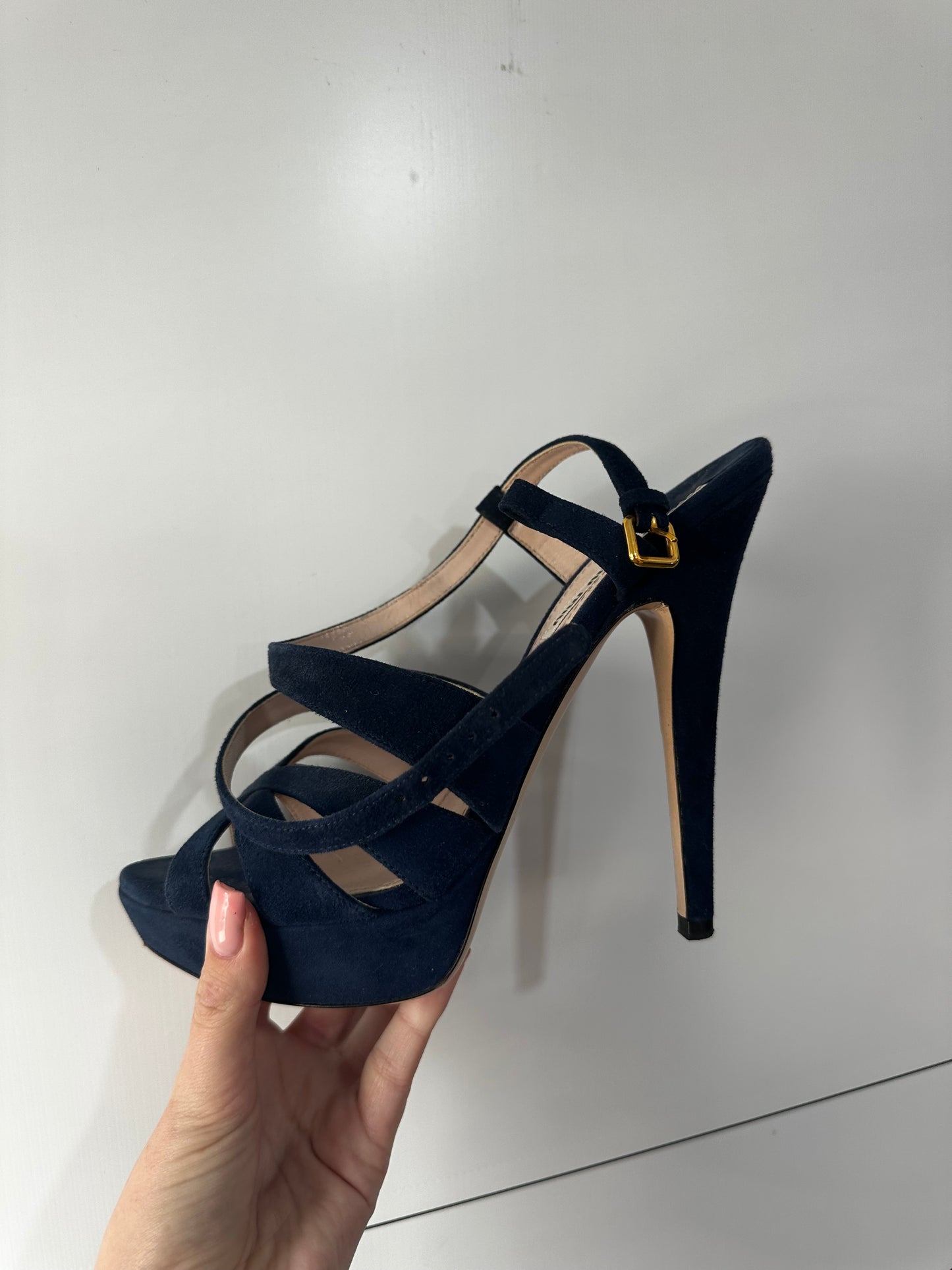 Navy Miu Miu Heels, 6.5