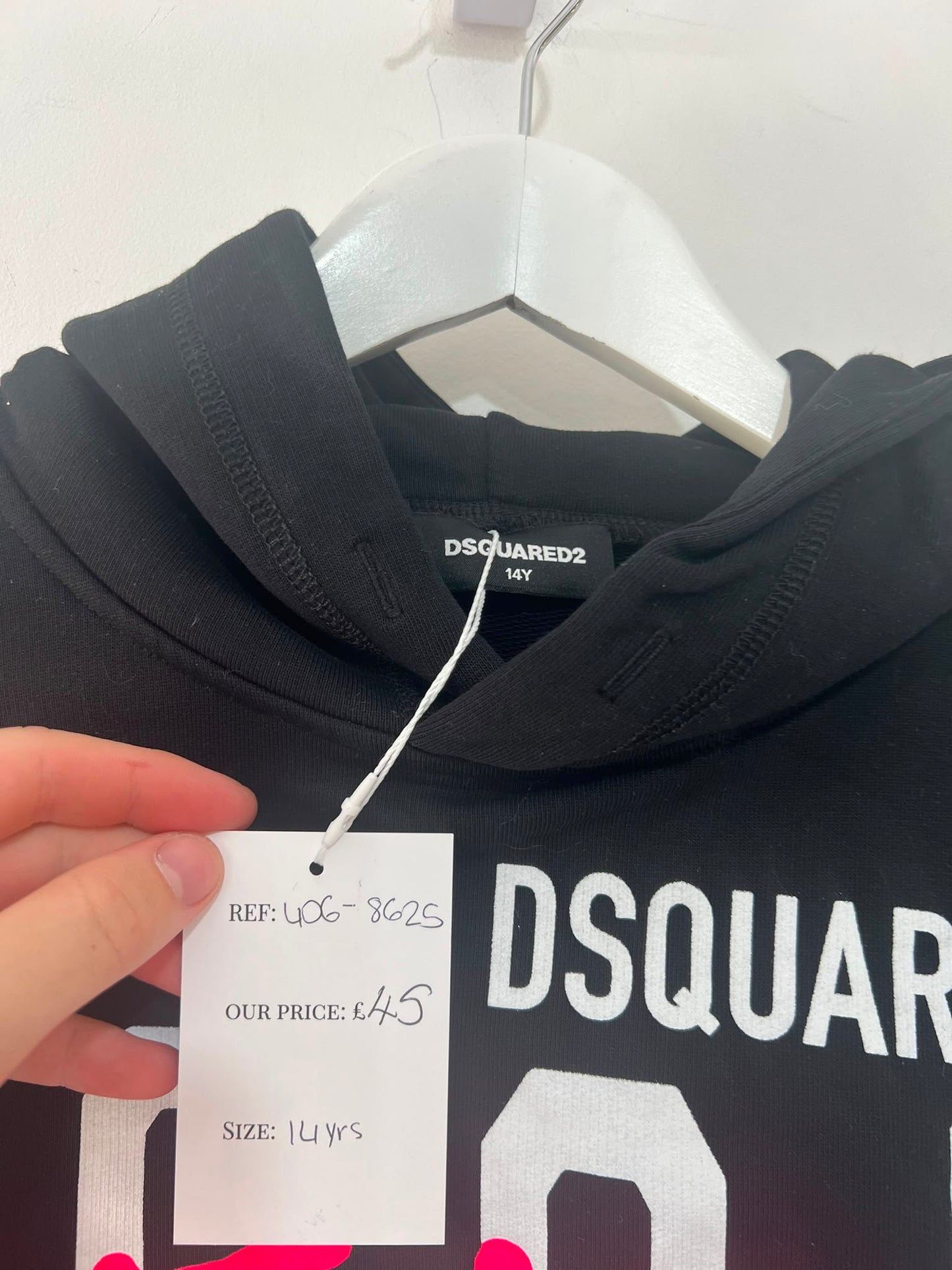 Pre-loved Black Dsquared2 Hoodie, Age 14