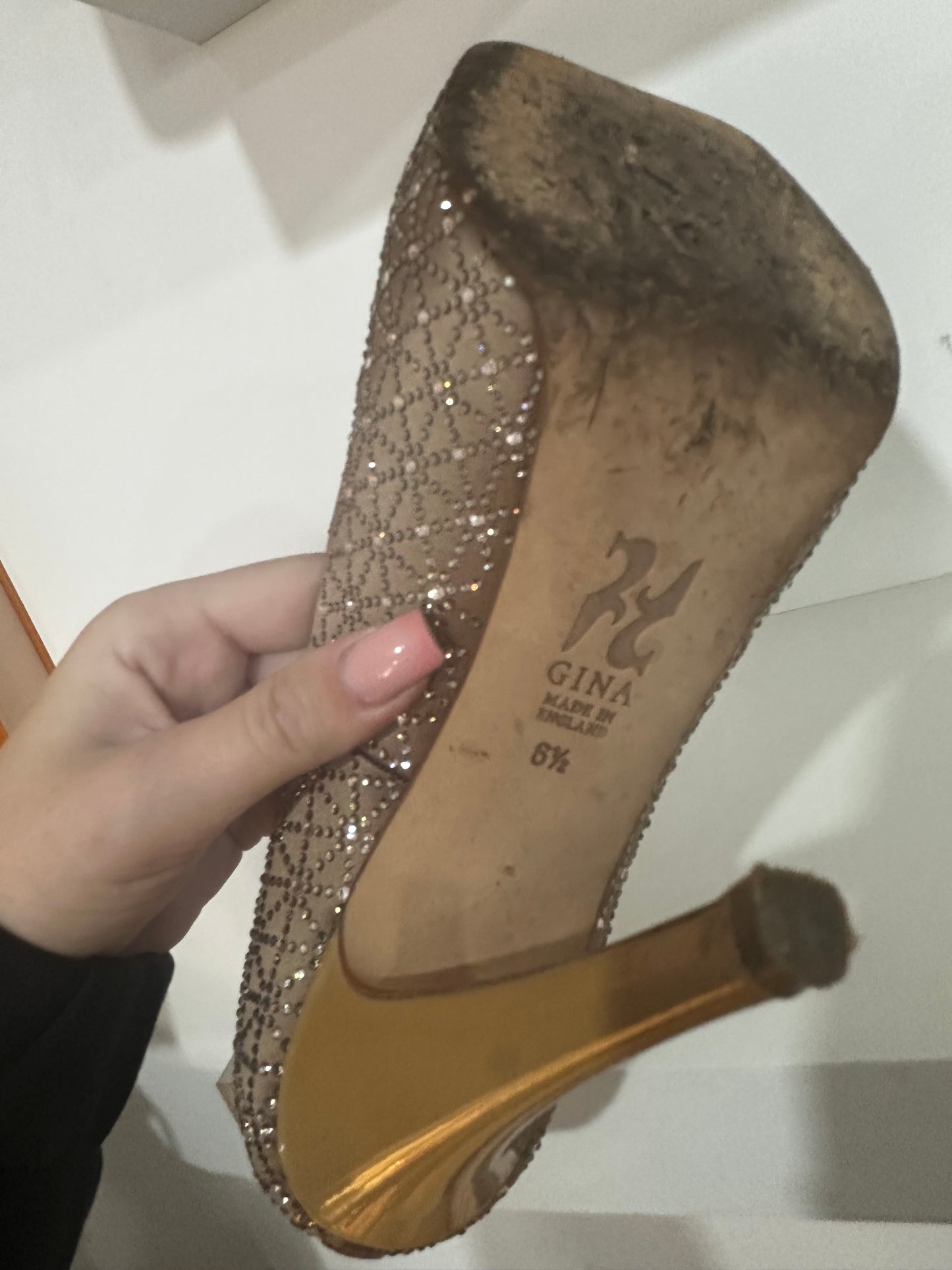 Brown & Sparkle Gina Heels, 39.5 - 6.5 UK
