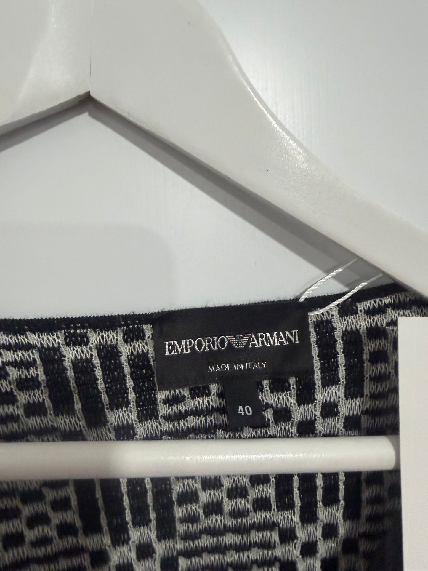 Black and White Emporio Armarni Cardigan Jacket, Size 40 - UK 8