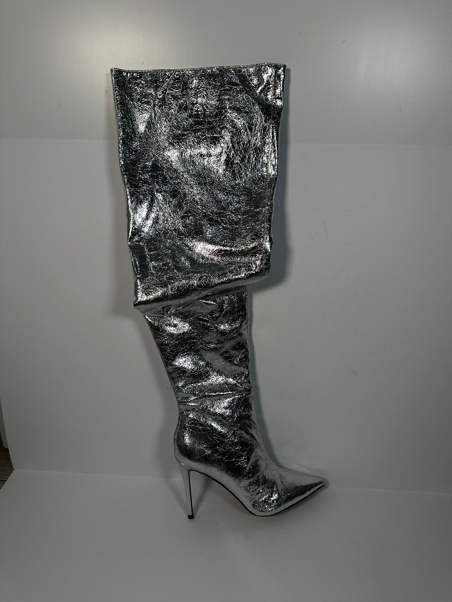 Silver Steve Madden Knee High Boots, 8