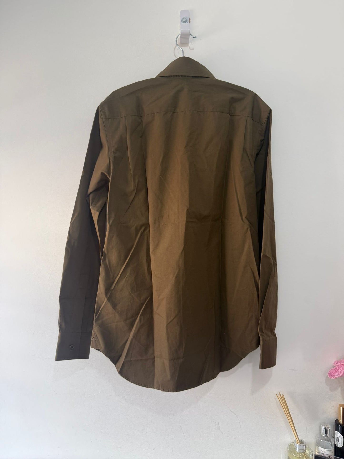 Preloved, Khaki Burberry Men’s Shirt, XS Oversized BNWT