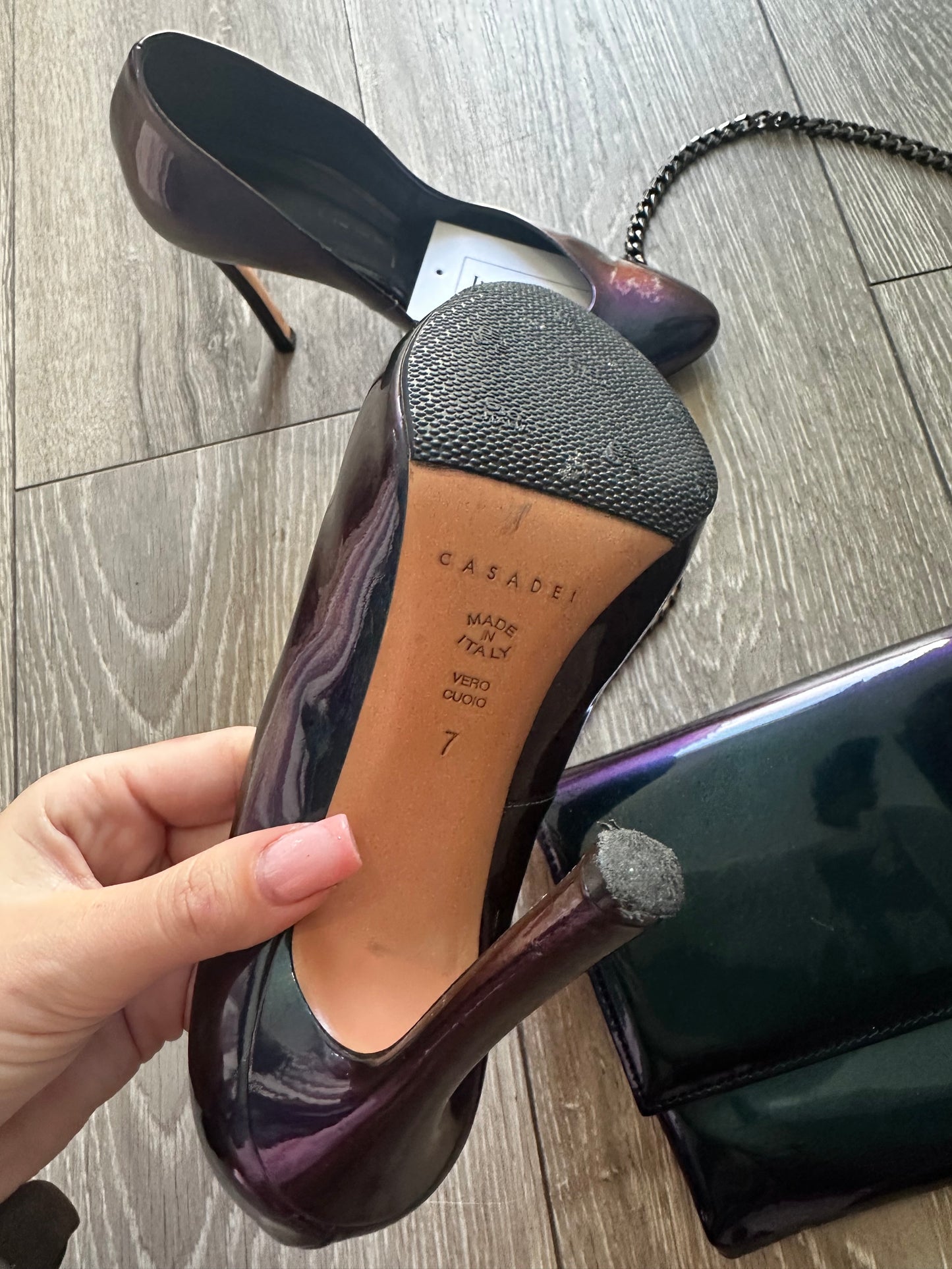 Casadei Heel & Clutch Set, Size 5