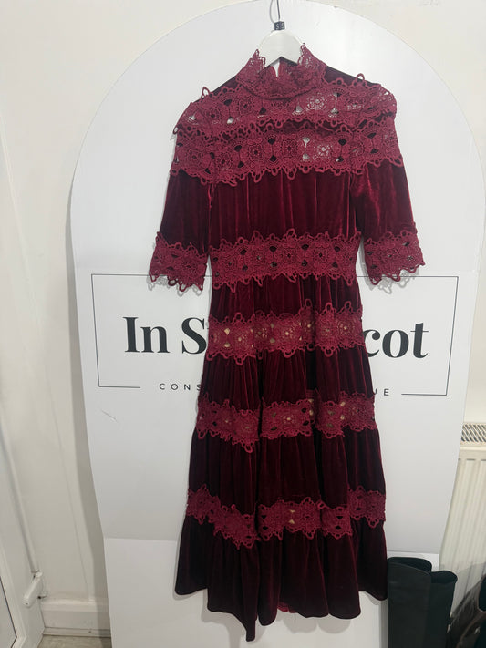 Burgundy Catchall Brand New Dress, Size S