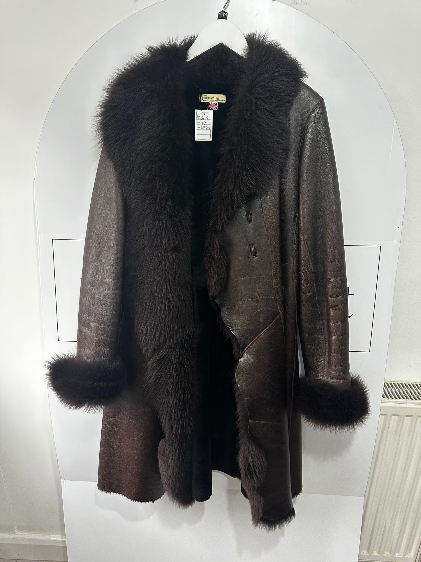 Celtic Clothing Sheepskin Leather Coat, 12