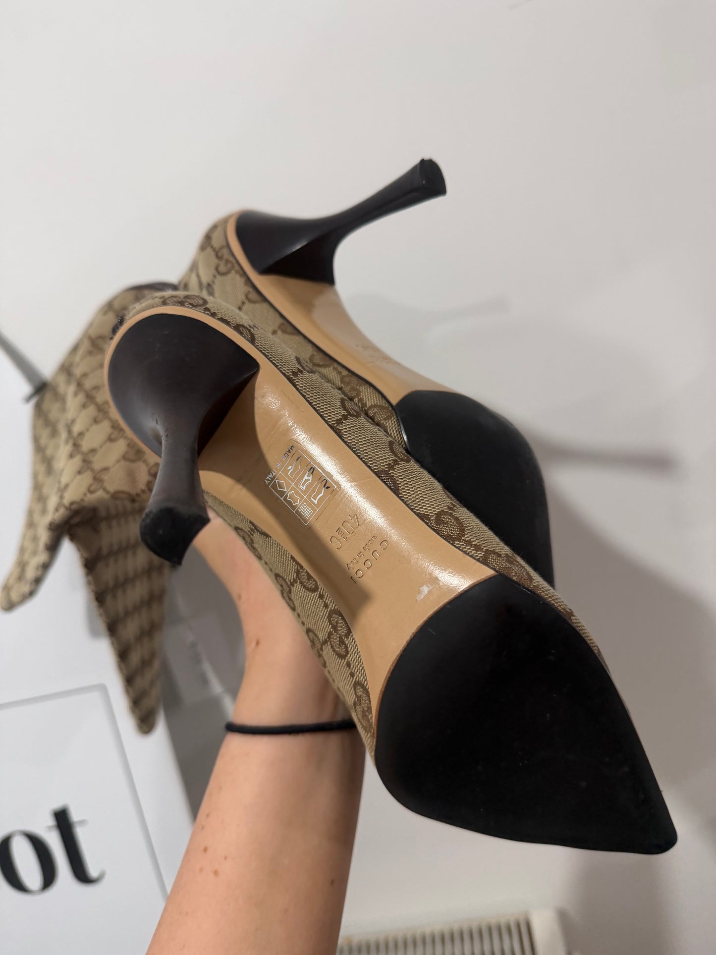 Monogram Vintage Gucci Boots, Size 7