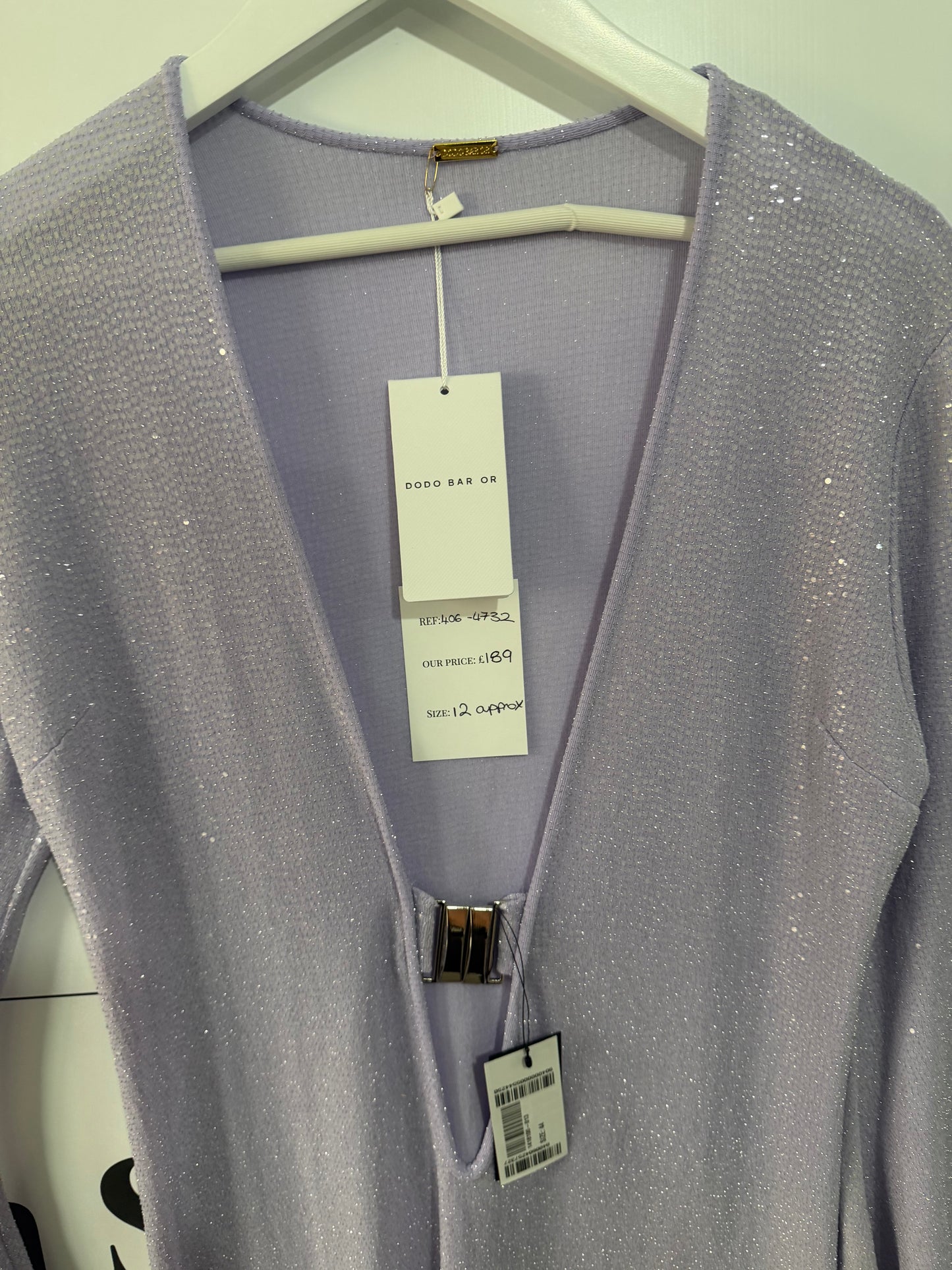 Purple Sparkle Dodo Bar Or Dress, Size 44 - UK 12