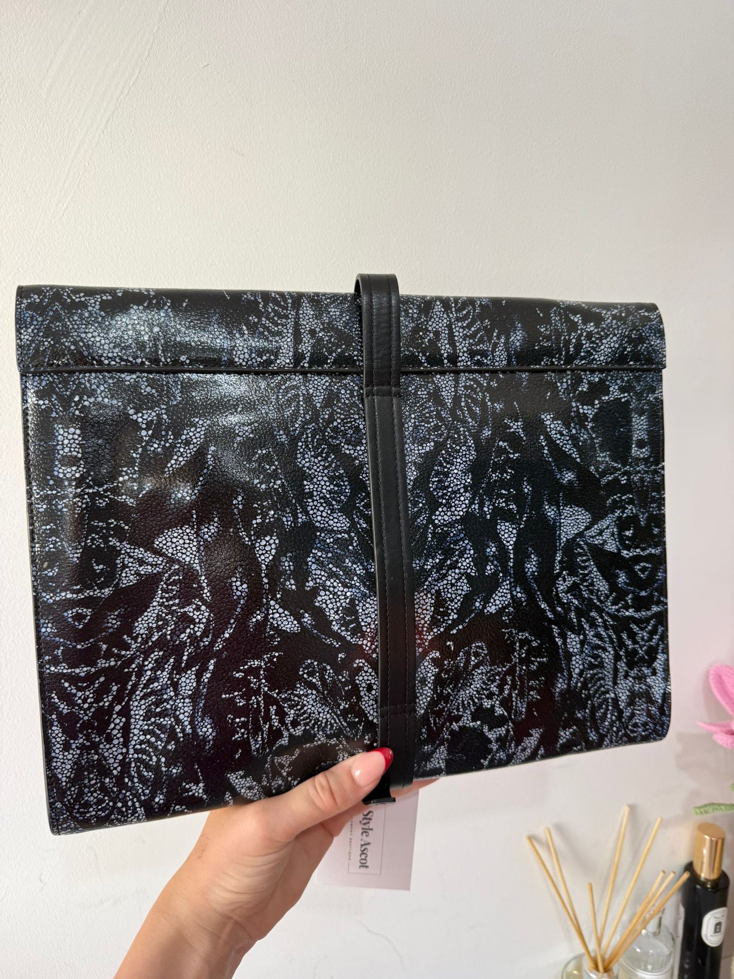 Preloved Black and Blue Alexander Mcqueen Ipad Case
