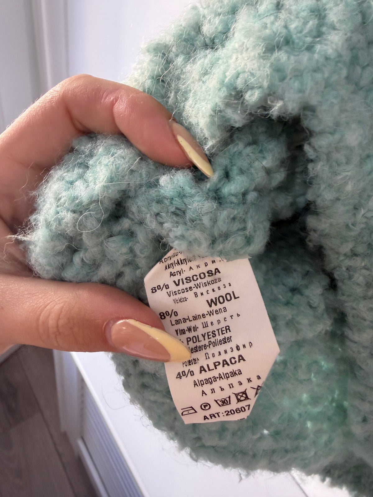 Preloved, Turquoise April Vintage Jumper, Size S (Oversized on a M)