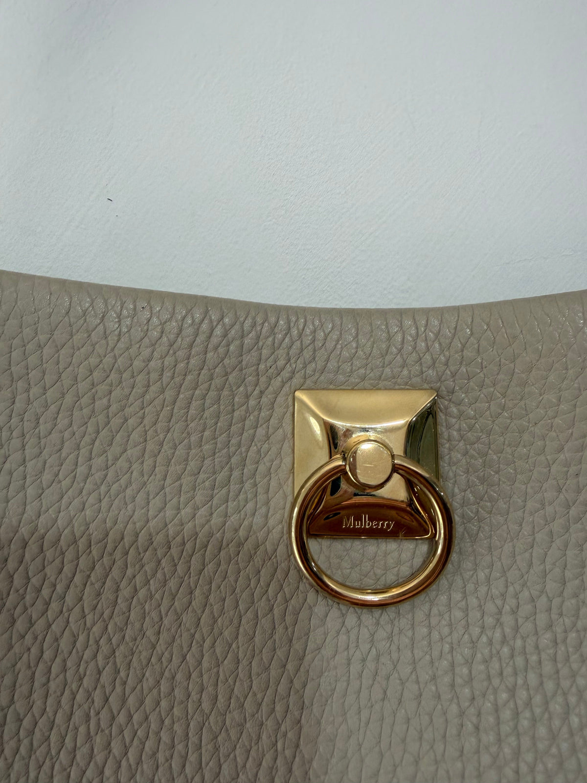 Preloved Cream Taupe Mulberry Iris Hobo Bag
