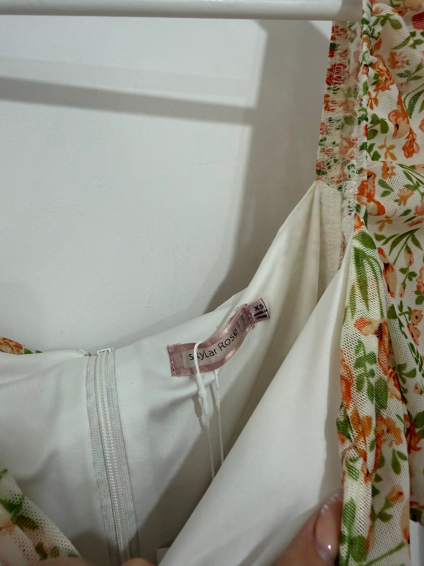 Preloved, Orange/Green SkyLar Rose Dress, UK 6-8