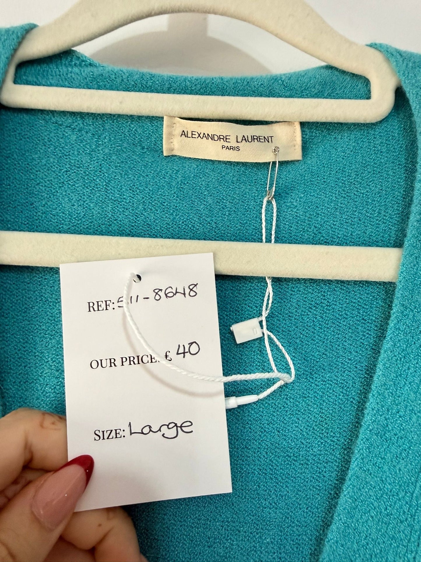 Preloved Blue Alexandre Laurent Cardigan, Size L