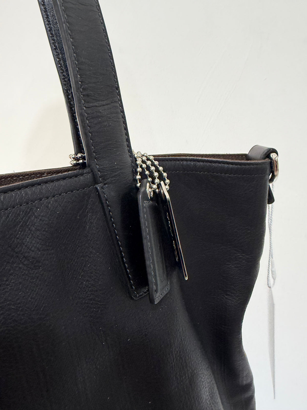 Preloved Black Coach Leather Tote Bag