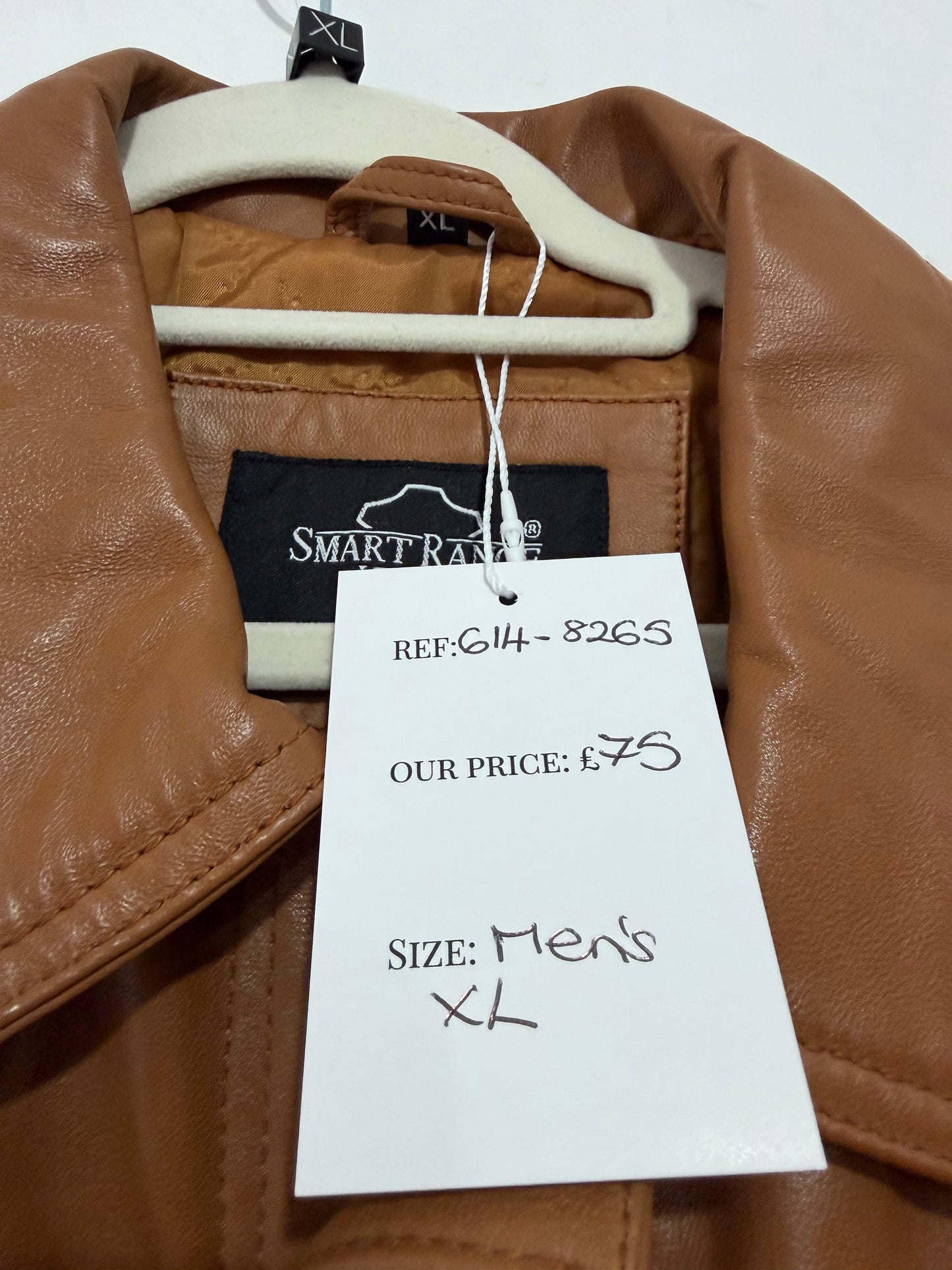 Preloved, Brown Smart Range Leather Jacket Mens, Size XL