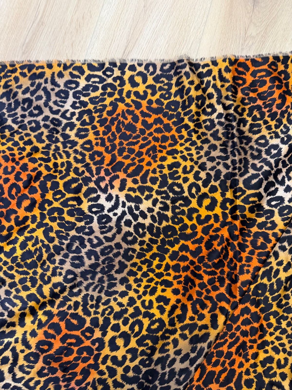 Preloved 100% Silk Scarf Leopard Print