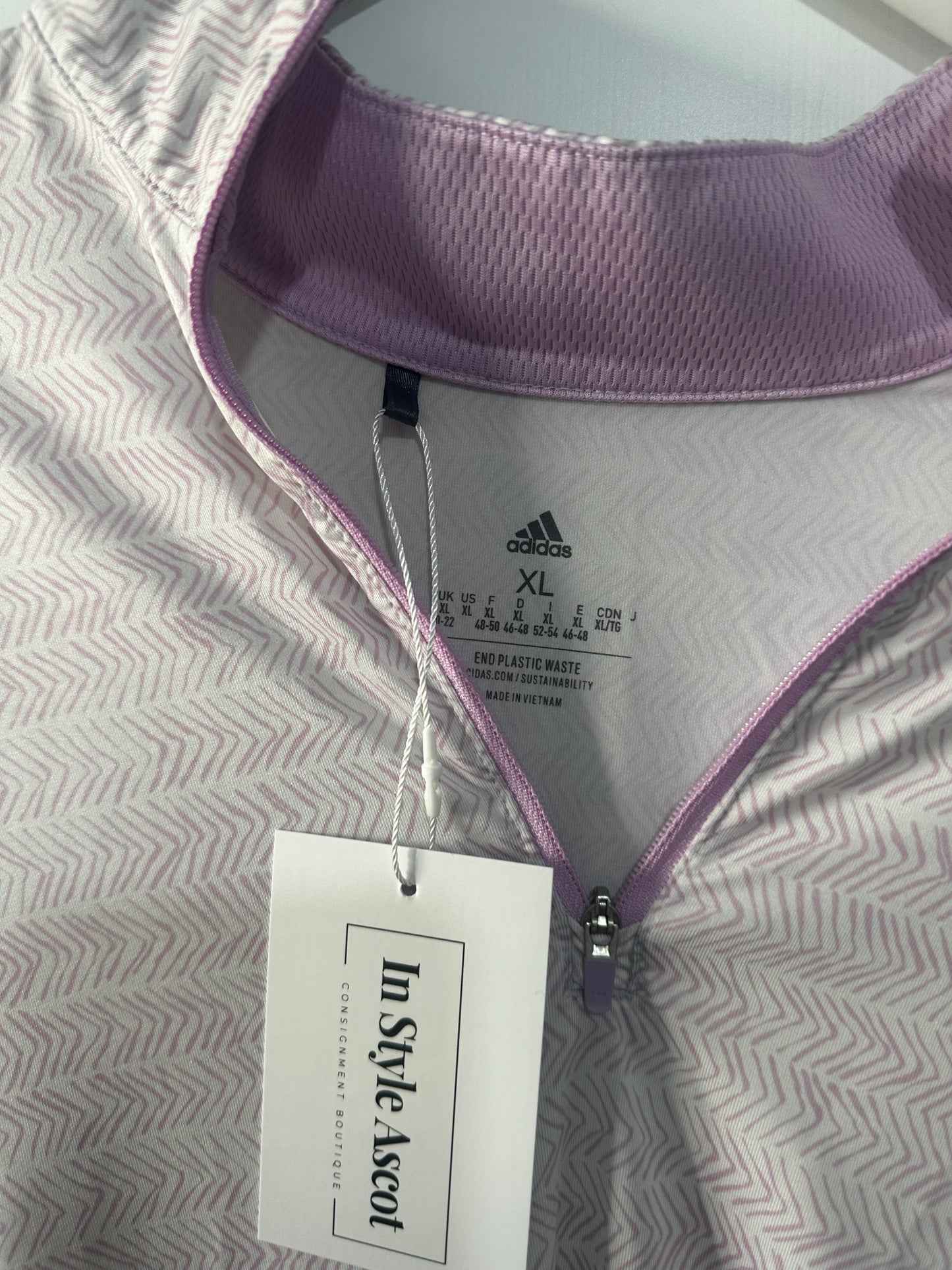 Pink Adidas 1/4 Zip Jacket, XL