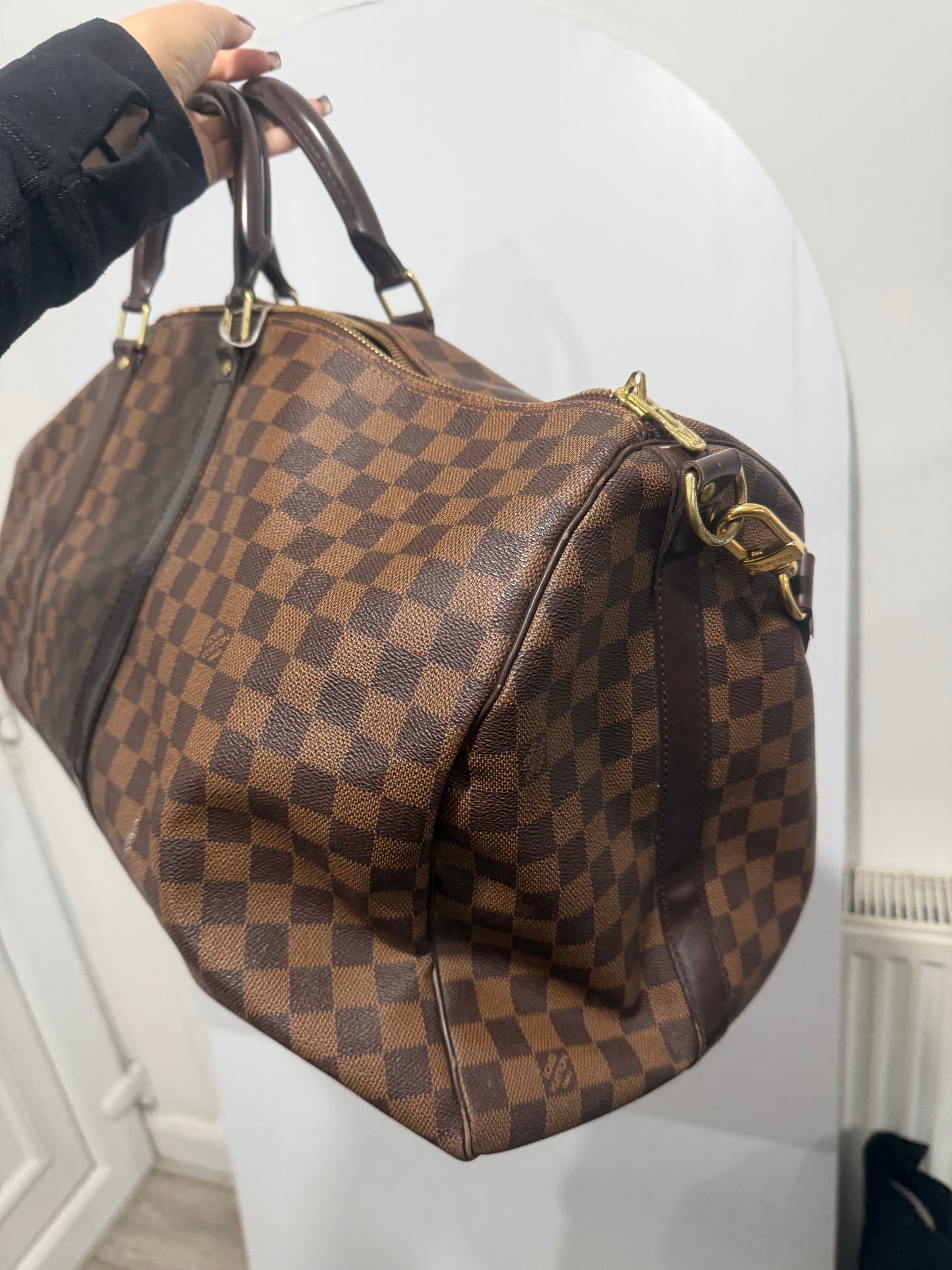 Damier Ebene Louis Vuitton Holdall Keepall, 55