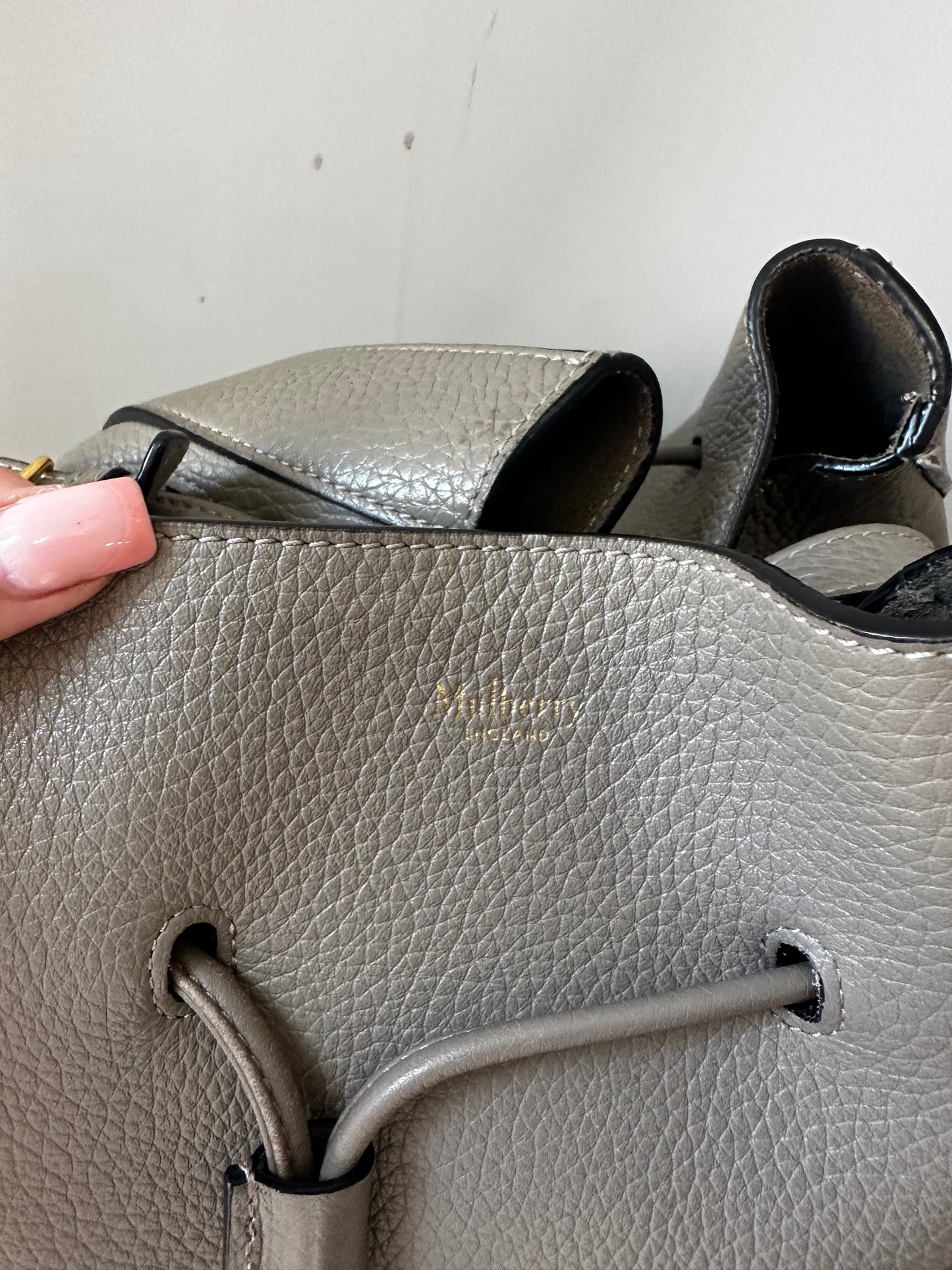 Grey Mulberry Bucket Handbag