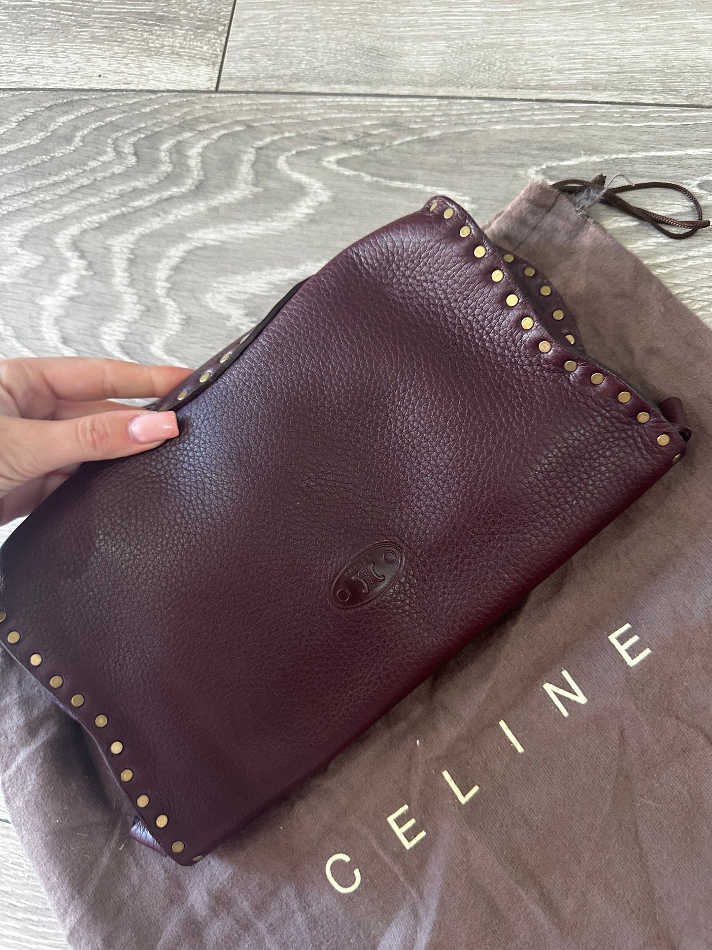 Brown Studded Celine Handbag