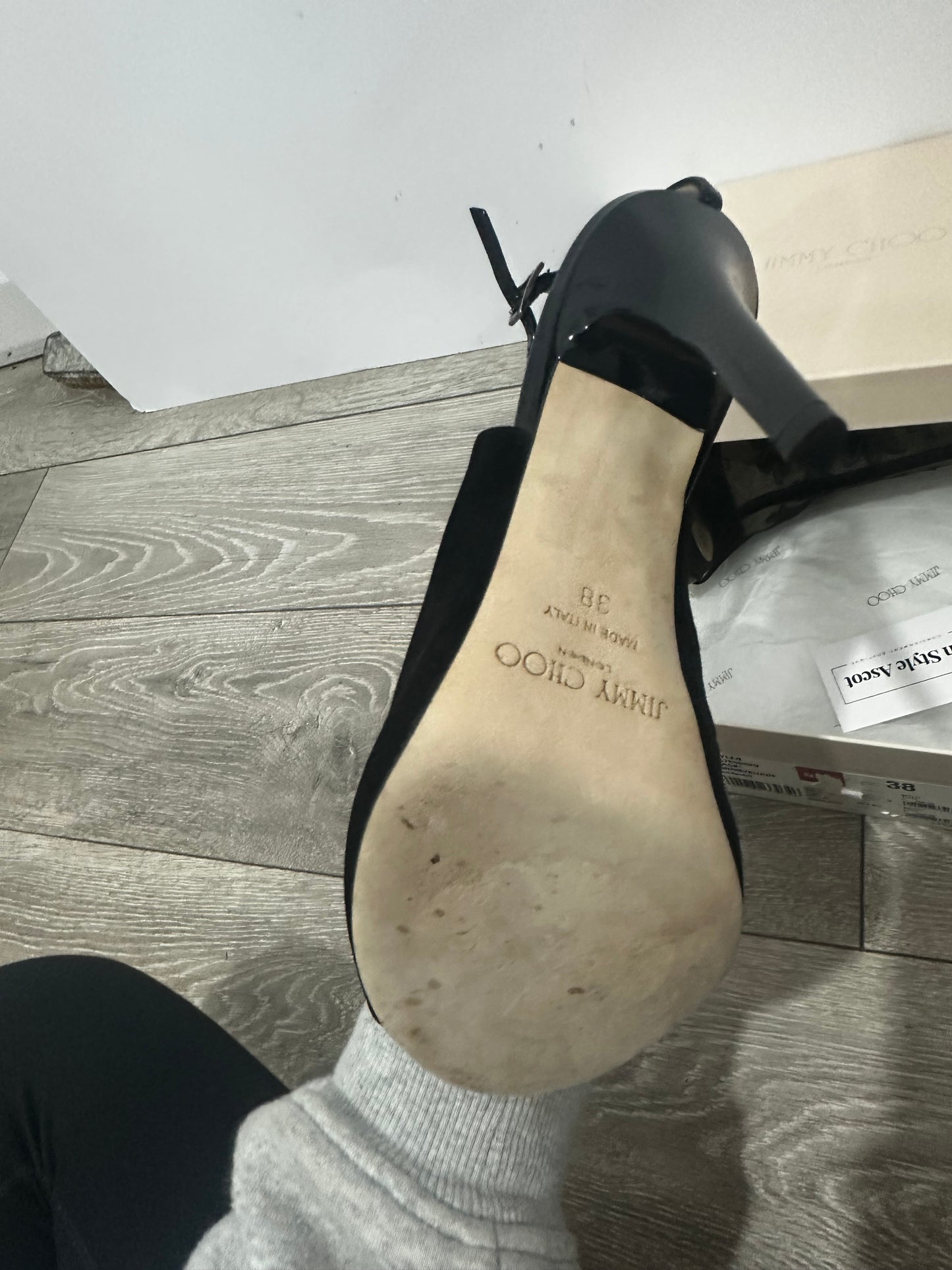 Black Jimmy Choo Heels, Size UK 5 - 38