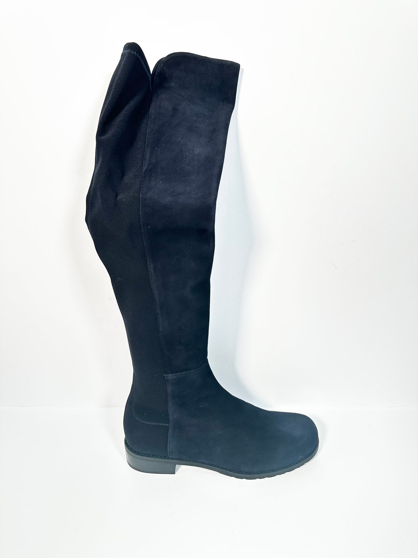 Navy Suede Stuart Wietzman Knee High Boots, Size 4.5/5