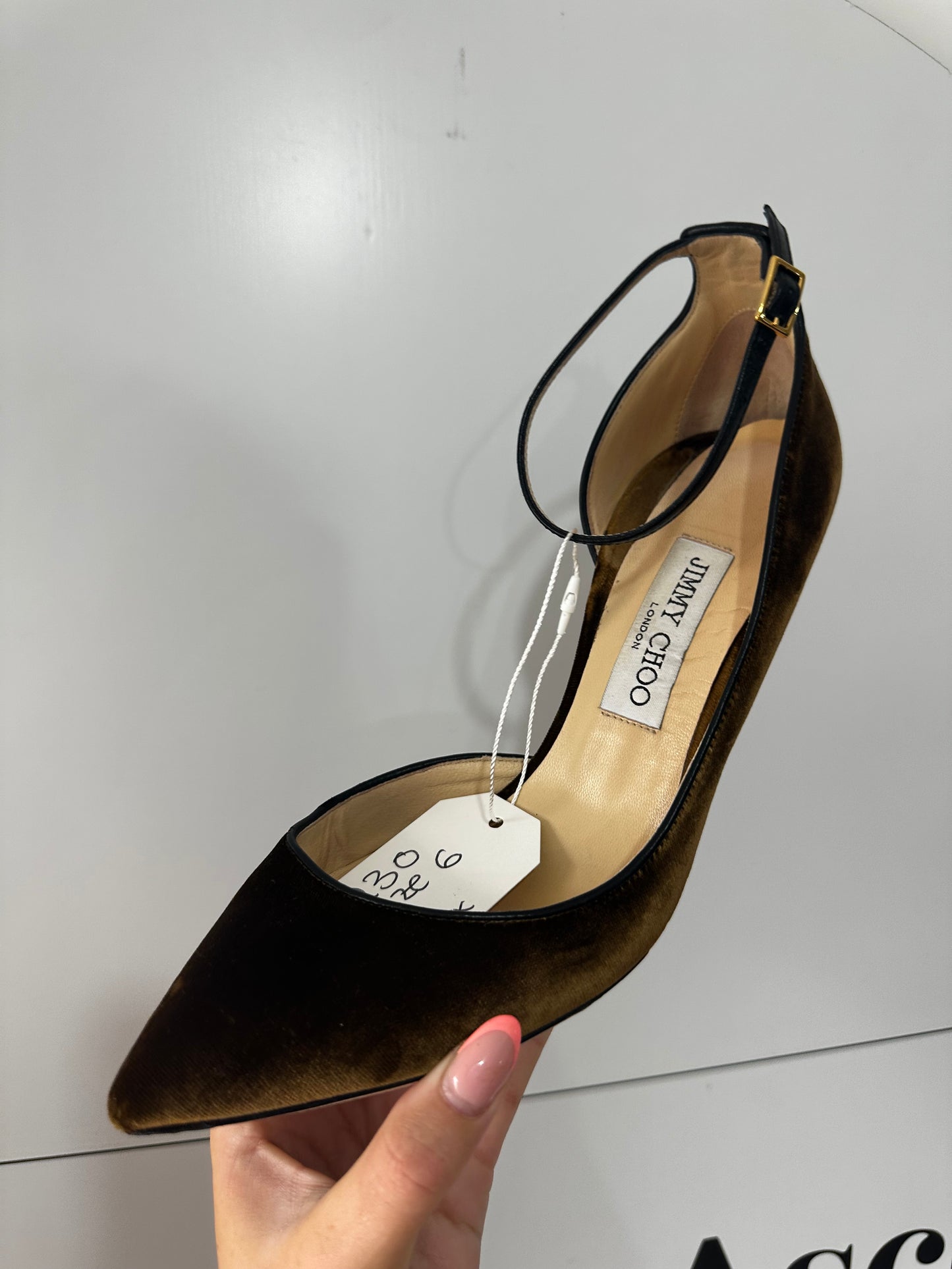 Brown Velvet Jimmy Choo Heels, Size 39 - UK 6