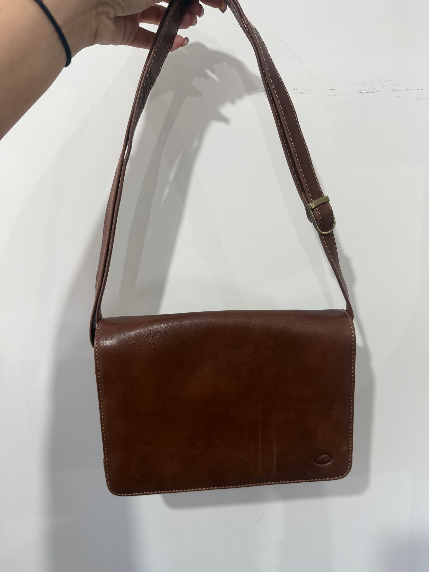 Brown Leather Taurus Handbag