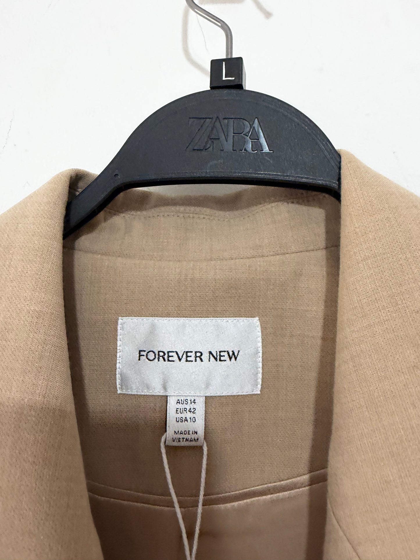 Preloved Forever New Blazer Size 14 Beige