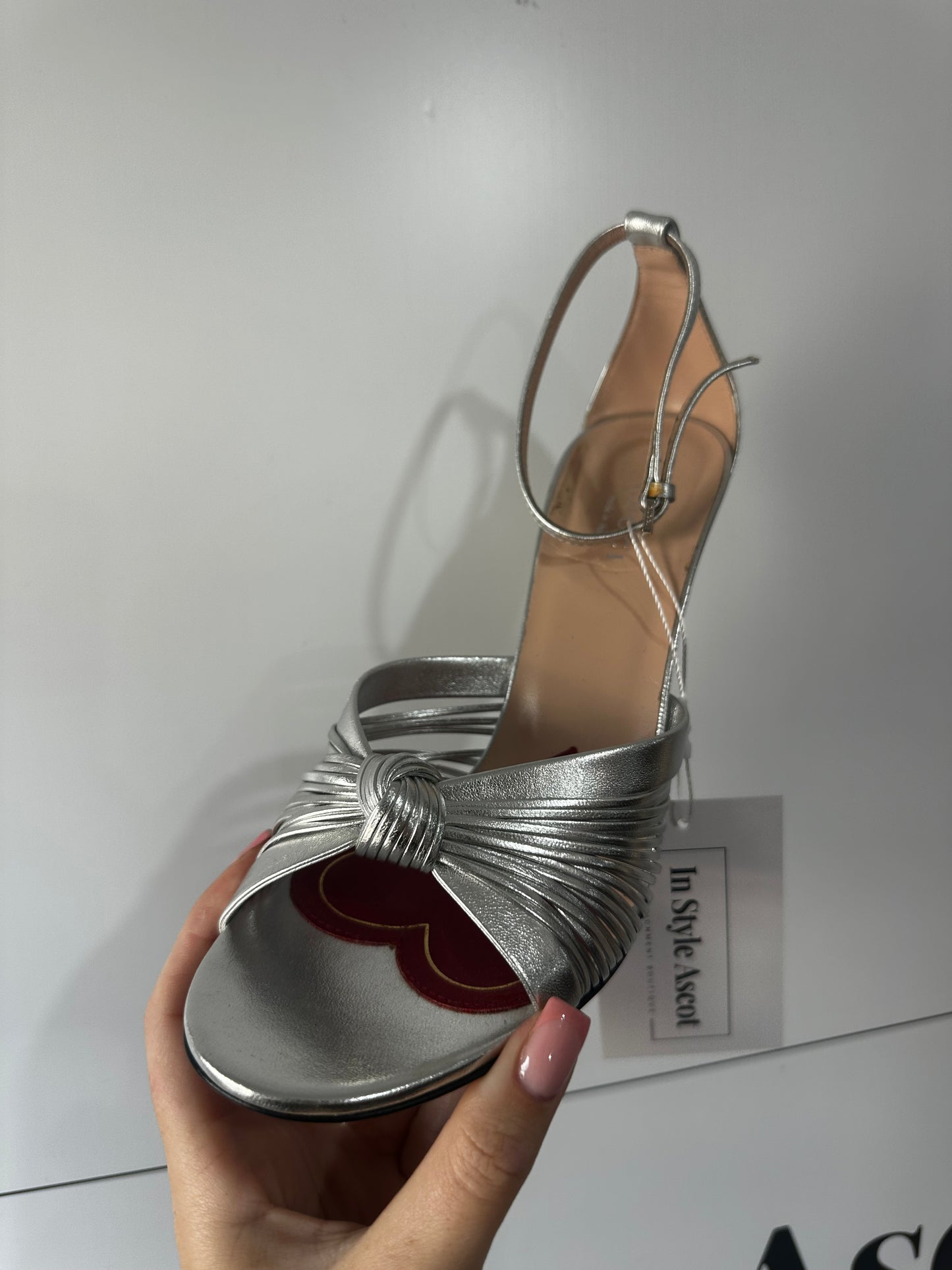 Silver Gucci Heels, Size 4.5/5