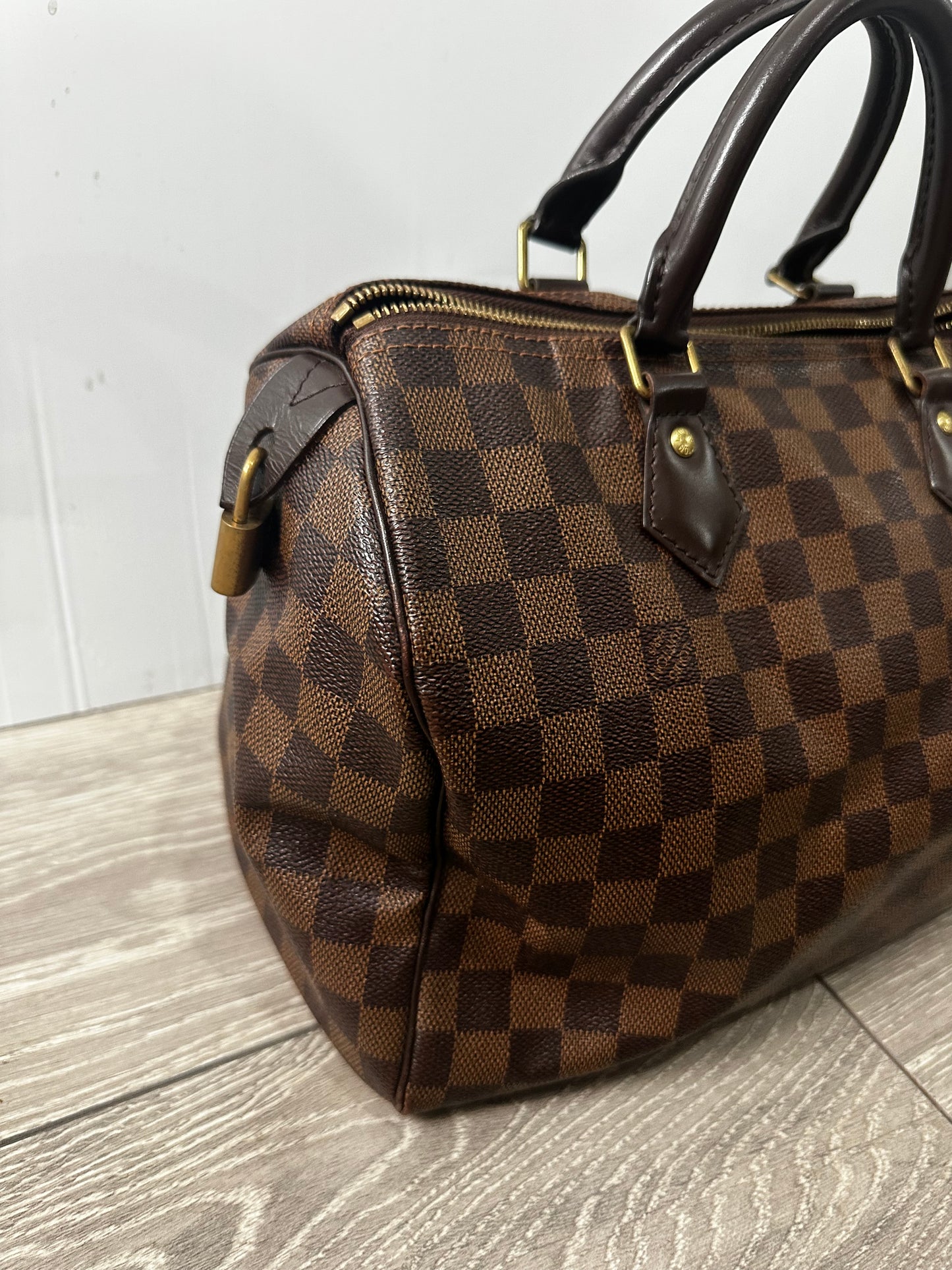 Brown Daimer Louis Vuitton Speedy 30 Handbag, 30