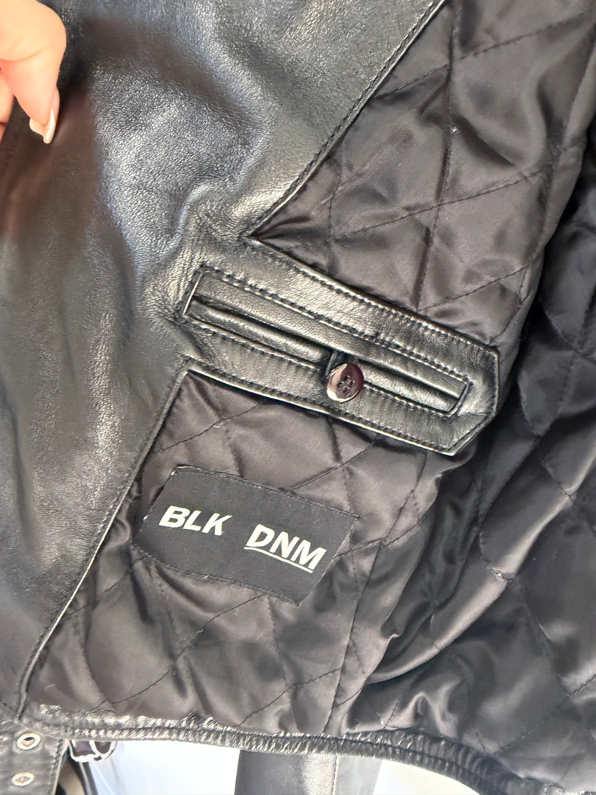 Preloved Blk Denim Jacket Size Medium Black