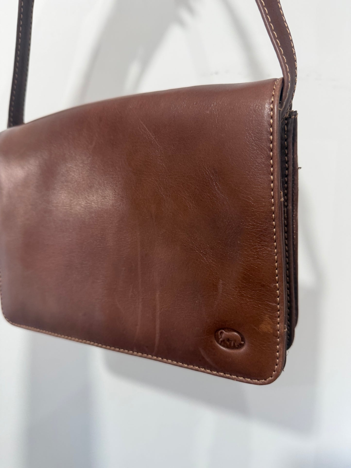 Brown Leather Taurus Handbag