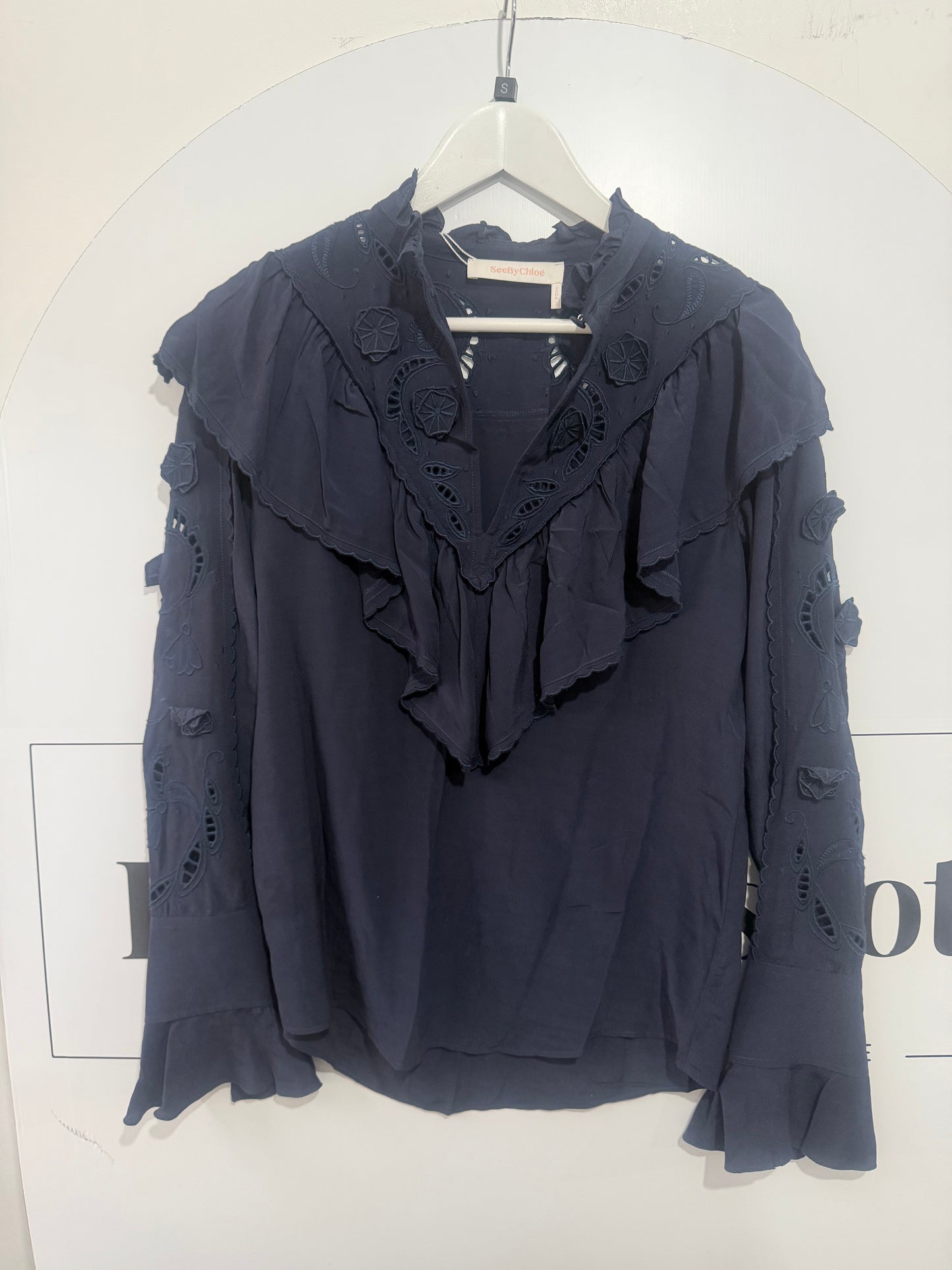 Navy SeeByChloé Blouse, Size 36 - UK 8