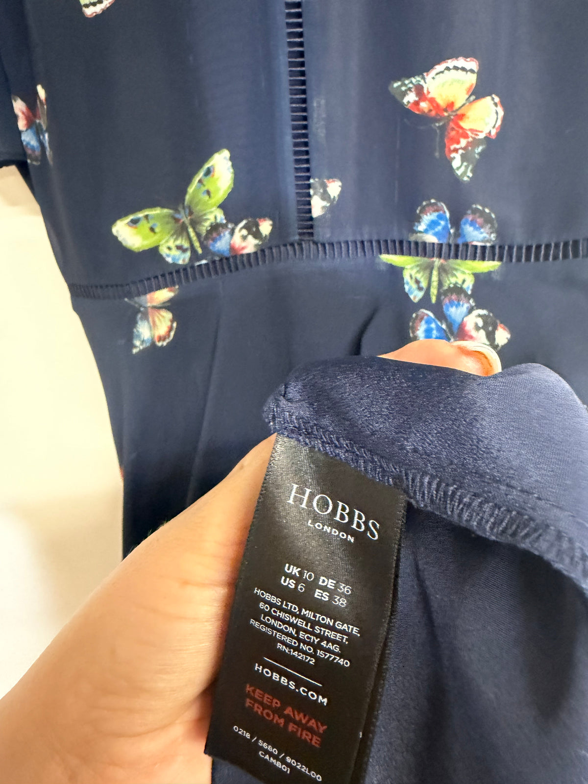 Preloved Hobbs Dress Size 10 Navy