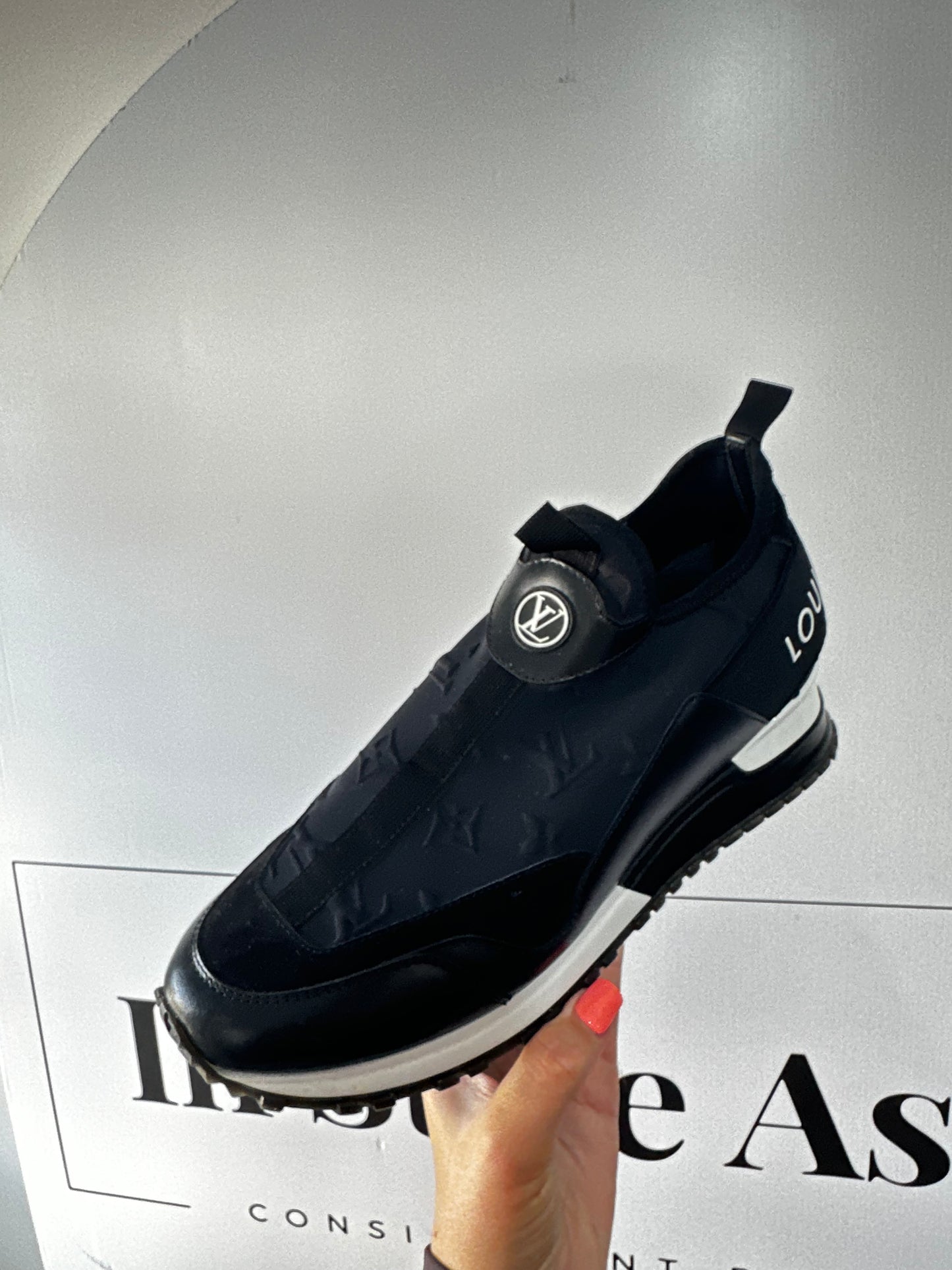 Black Louis Vuitton Trainers, Size 38.5 (Fit a 6)