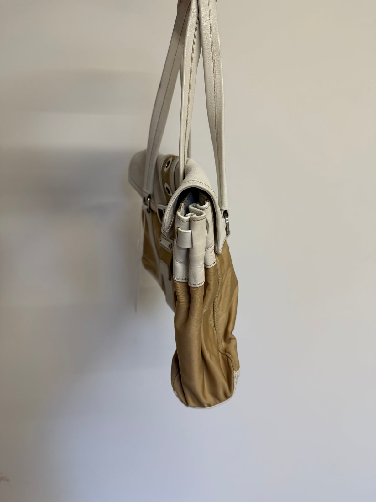 Preloved Prada Handbag Beige and White