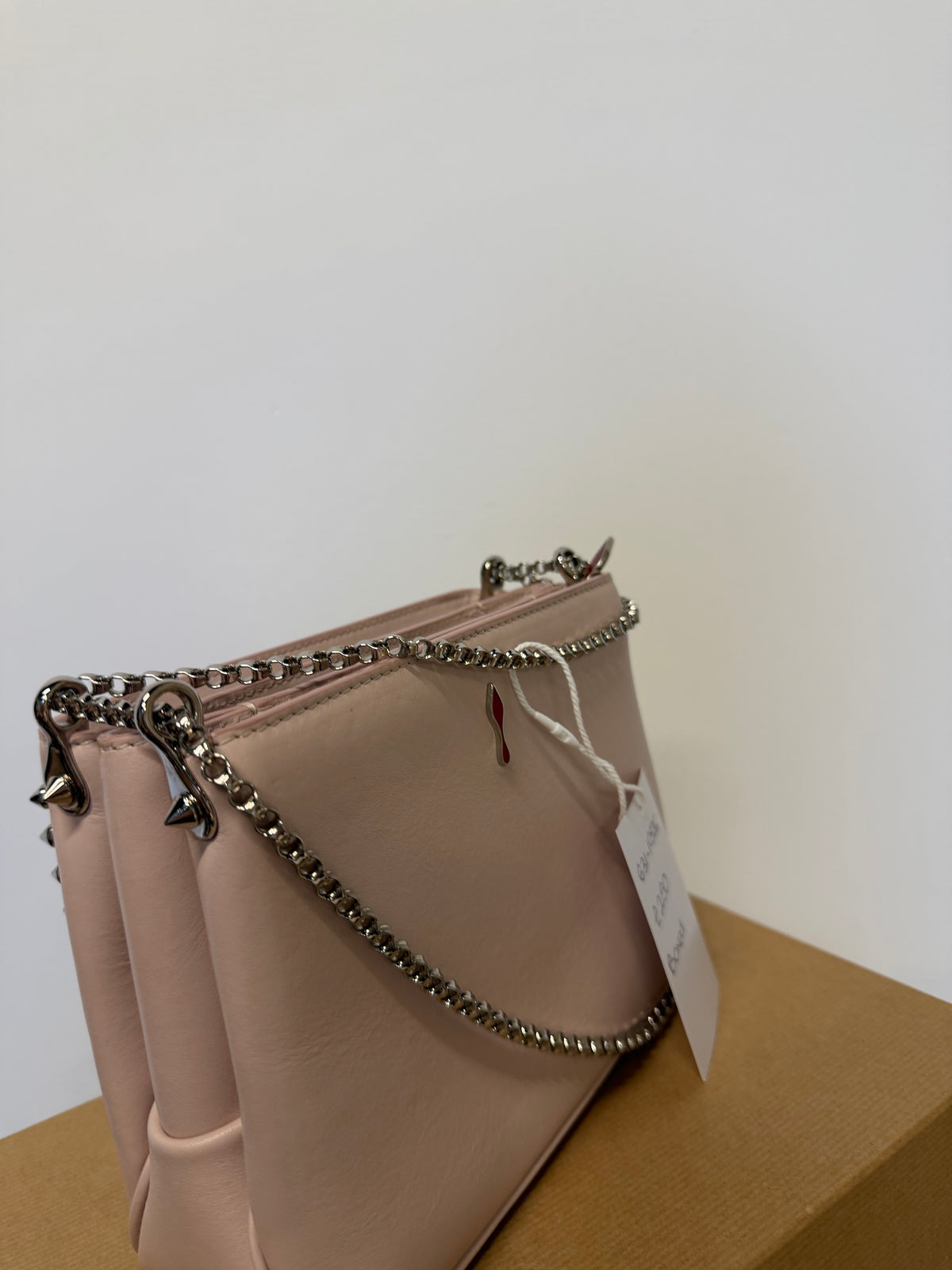 Preloved Christian Louboutin Bag Light Pink and Studded