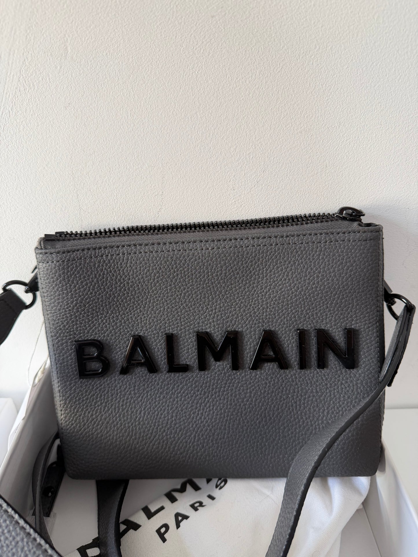 Preloved Dark Grey Balmain Crossbody Bag