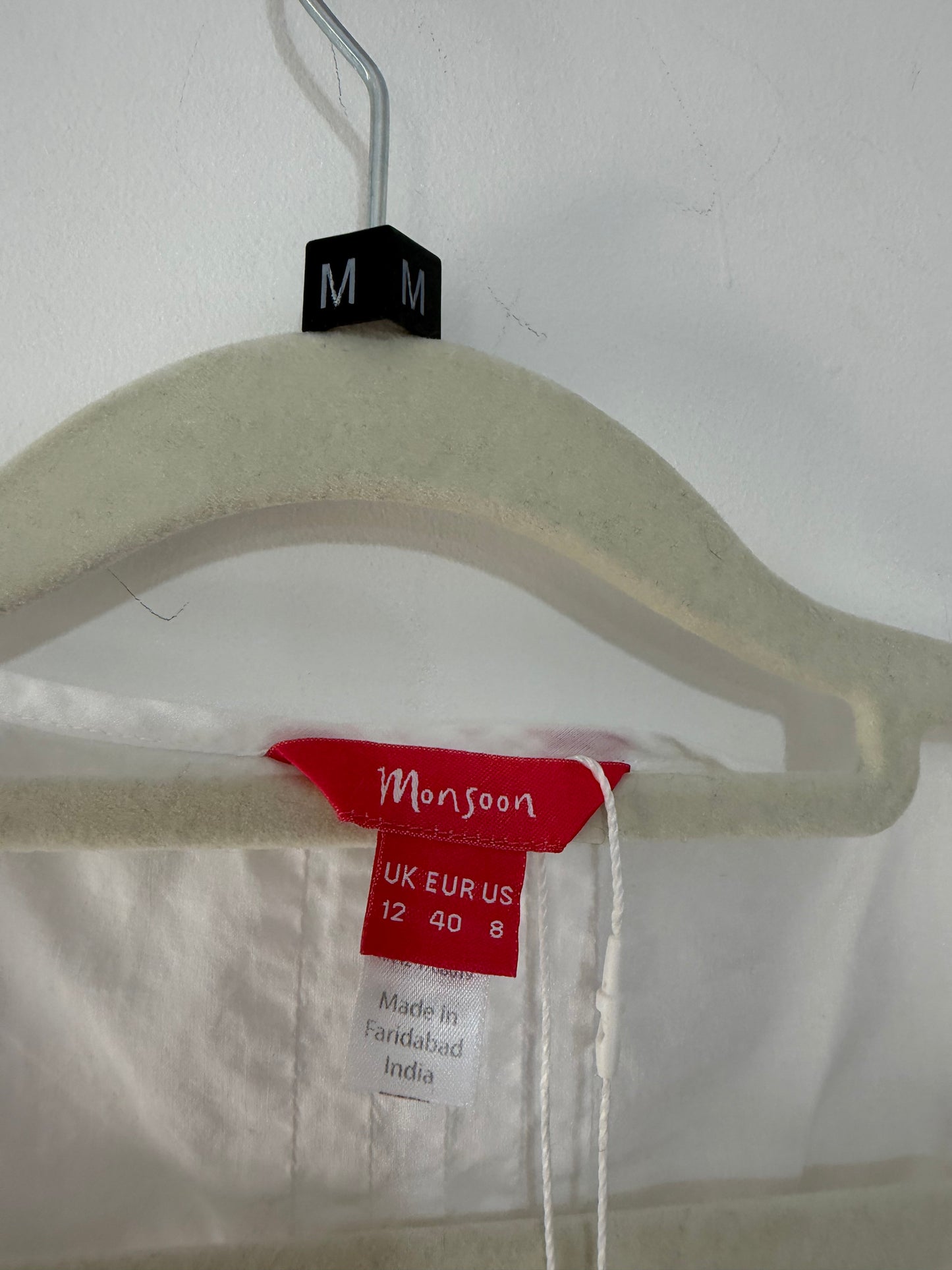 Pre-loved white Monsoon Blouse, Size 12