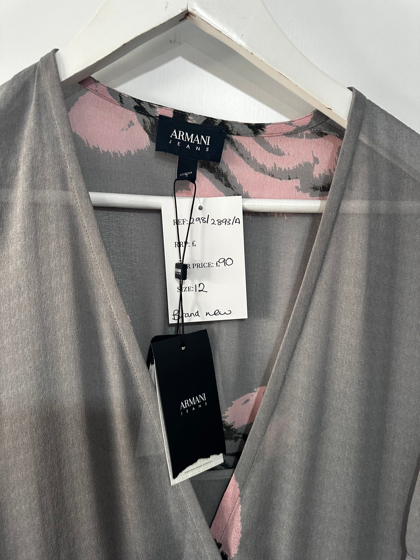 Grey & Pink Armani Jeans Dress, Size 12