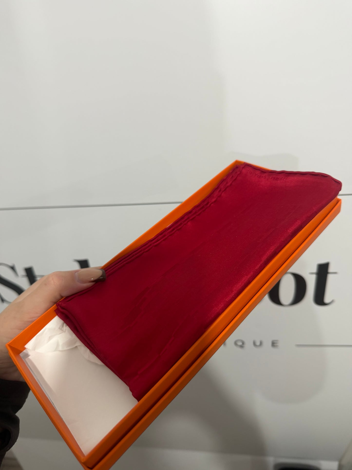 Red Hermes Pochette, Brand New, Boxed