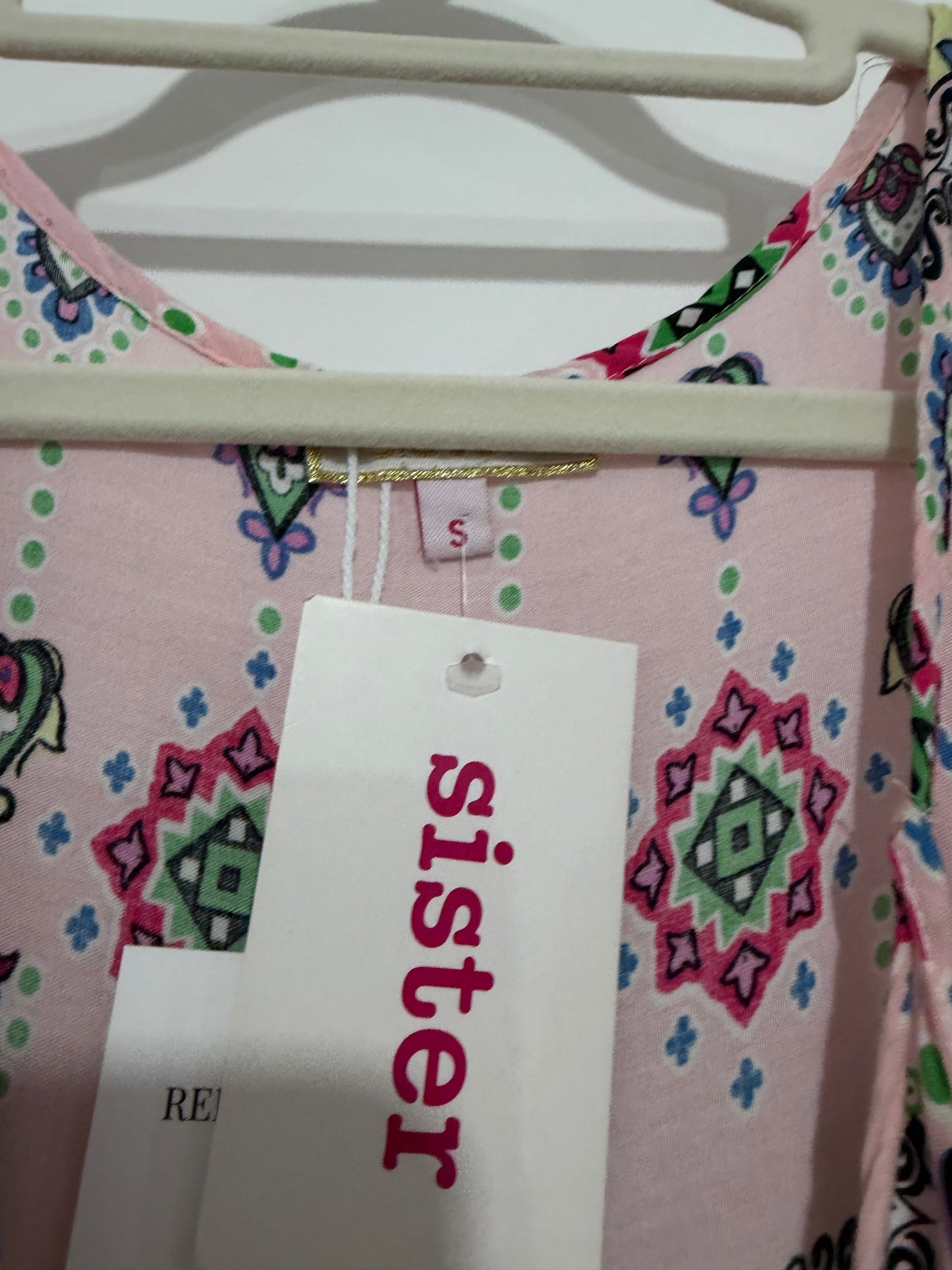 Pre-owned, NEW, Pink SISTER Dress, Size S BOHO