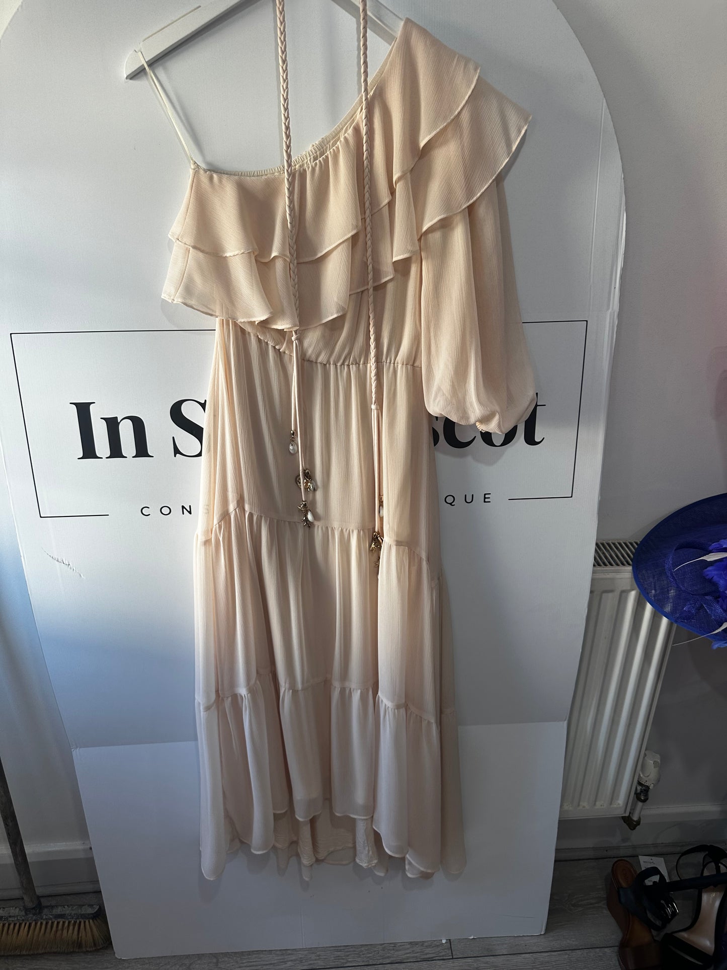 Nude Maje One Shoulder Dress, Size 10