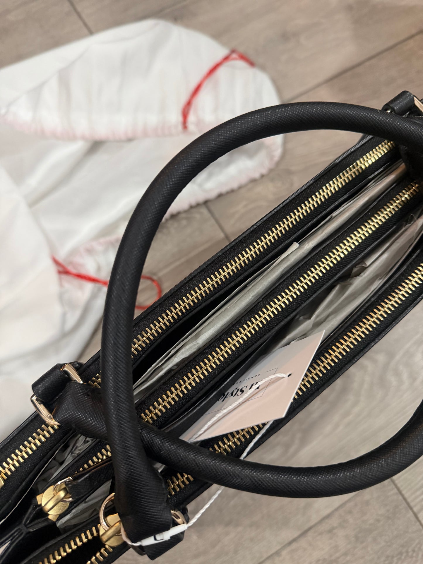 Black Coach Bag w Long Strap